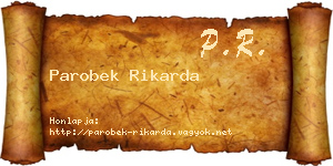 Parobek Rikarda névjegykártya